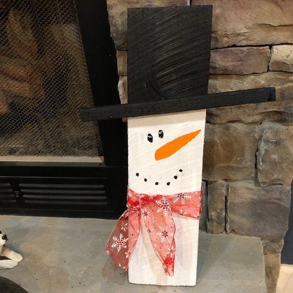 Barnwood frosty the snowman hand painted Christmas - Picture 1 of 3